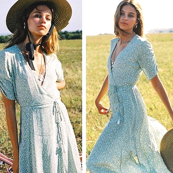 Faithfull the Brand Faithful The Brand Women's Chiara True Wrap Seafoam … - Picture 4 of 10